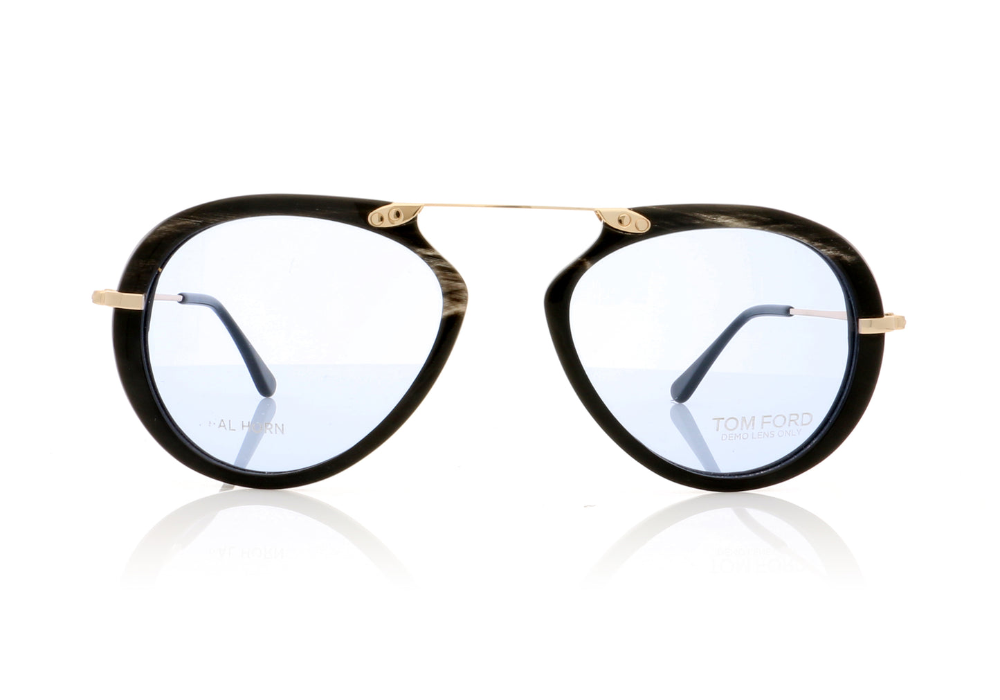 Tom Ford TOM N.11 62V Striped Brown Real Horn Sunglasses - Front