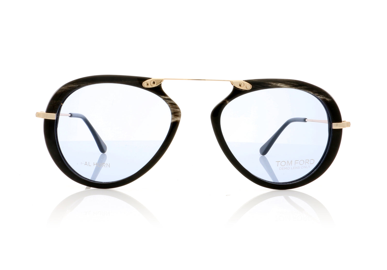 Tom Ford TOM N.11 62V Striped Brown Real Horn Sunglasses - Front