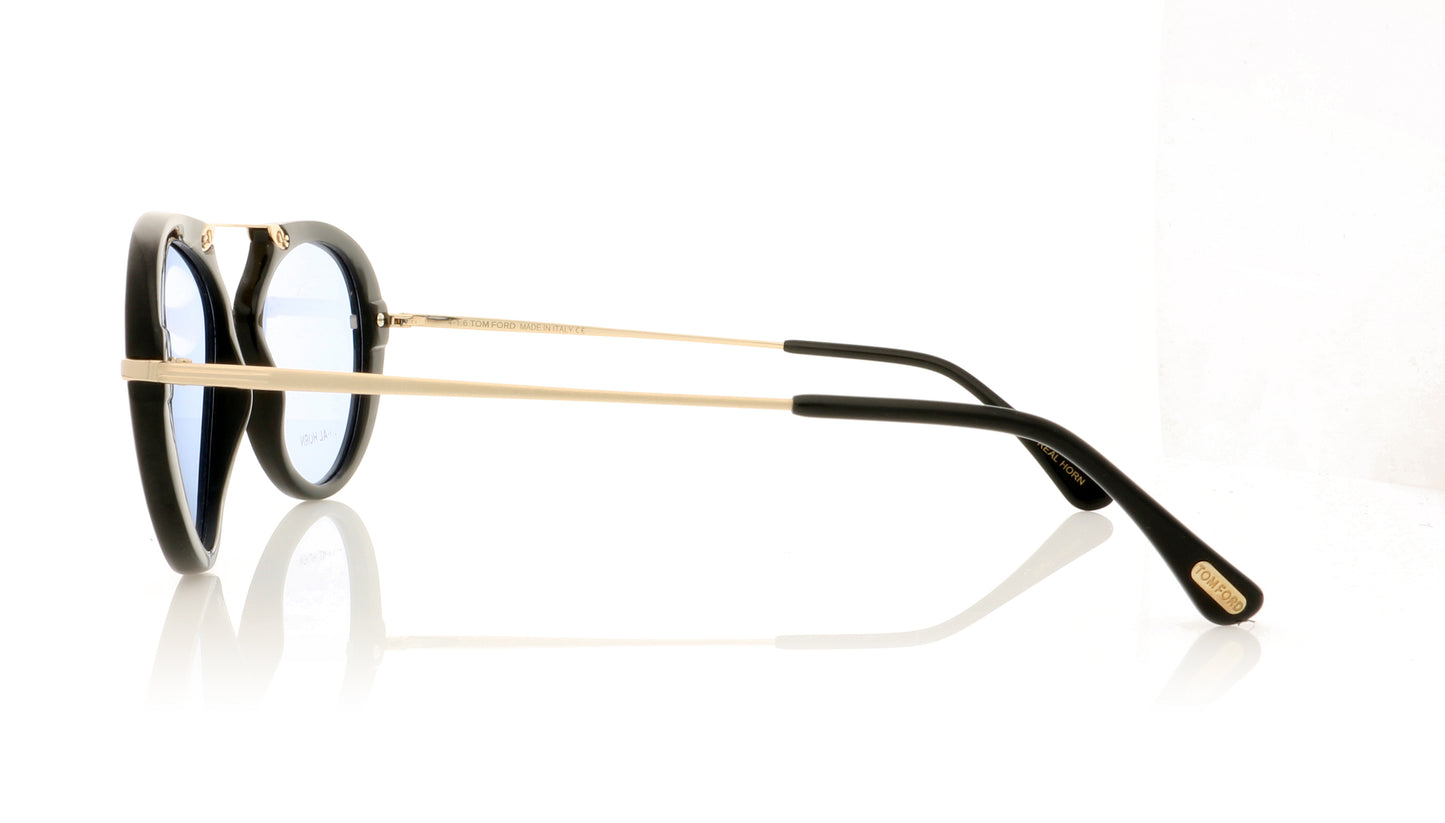 Tom Ford TOM N.11 62V Striped Brown Real Horn Sunglasses - Side