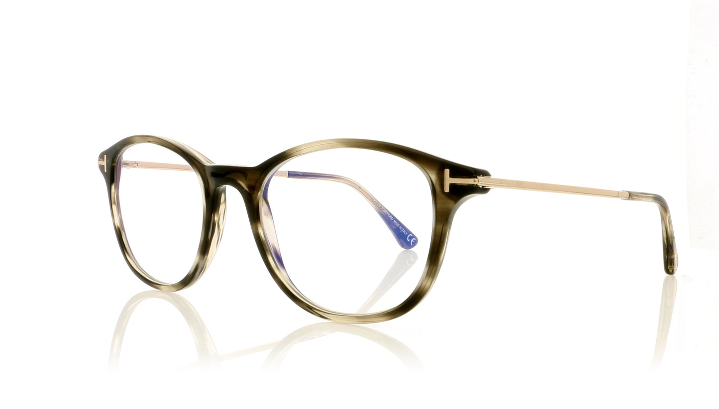 Tom Ford TF5553-B FT5553B 56 Dark Tortoise Glasses - Angle