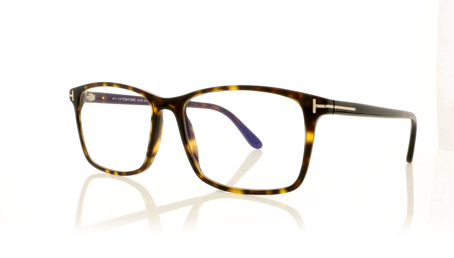 Tom Ford FT5584-B 52 Dark Havana Glasses - Angle