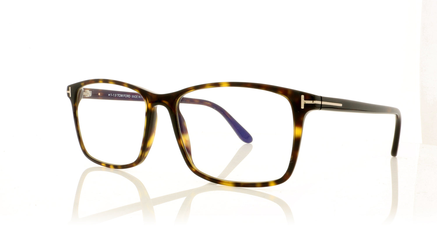 Tom Ford FT5584-B 52 Dark Havana Glasses - Angle