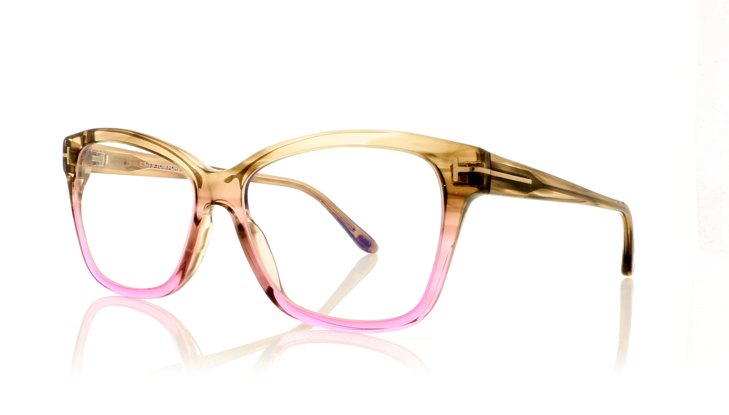 Tom Ford TF5597-B FT5597B 20 Crystal Brown Glasses - Angle