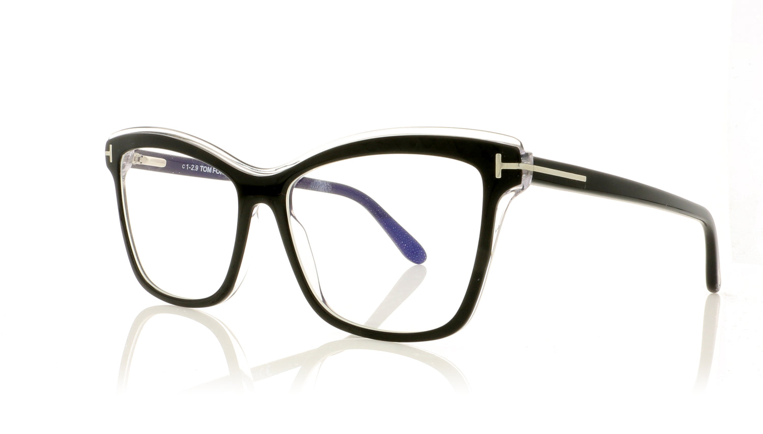 Tom Ford TF5619-B FT5619B 1 Black Glasses - Angle