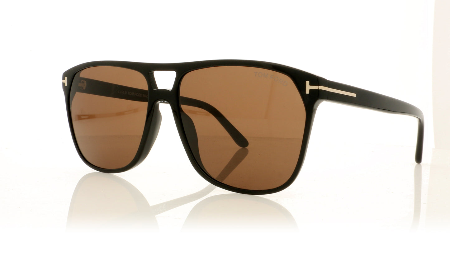 Tom Ford Shelton TF679 01E Black Sunglasses - Angle