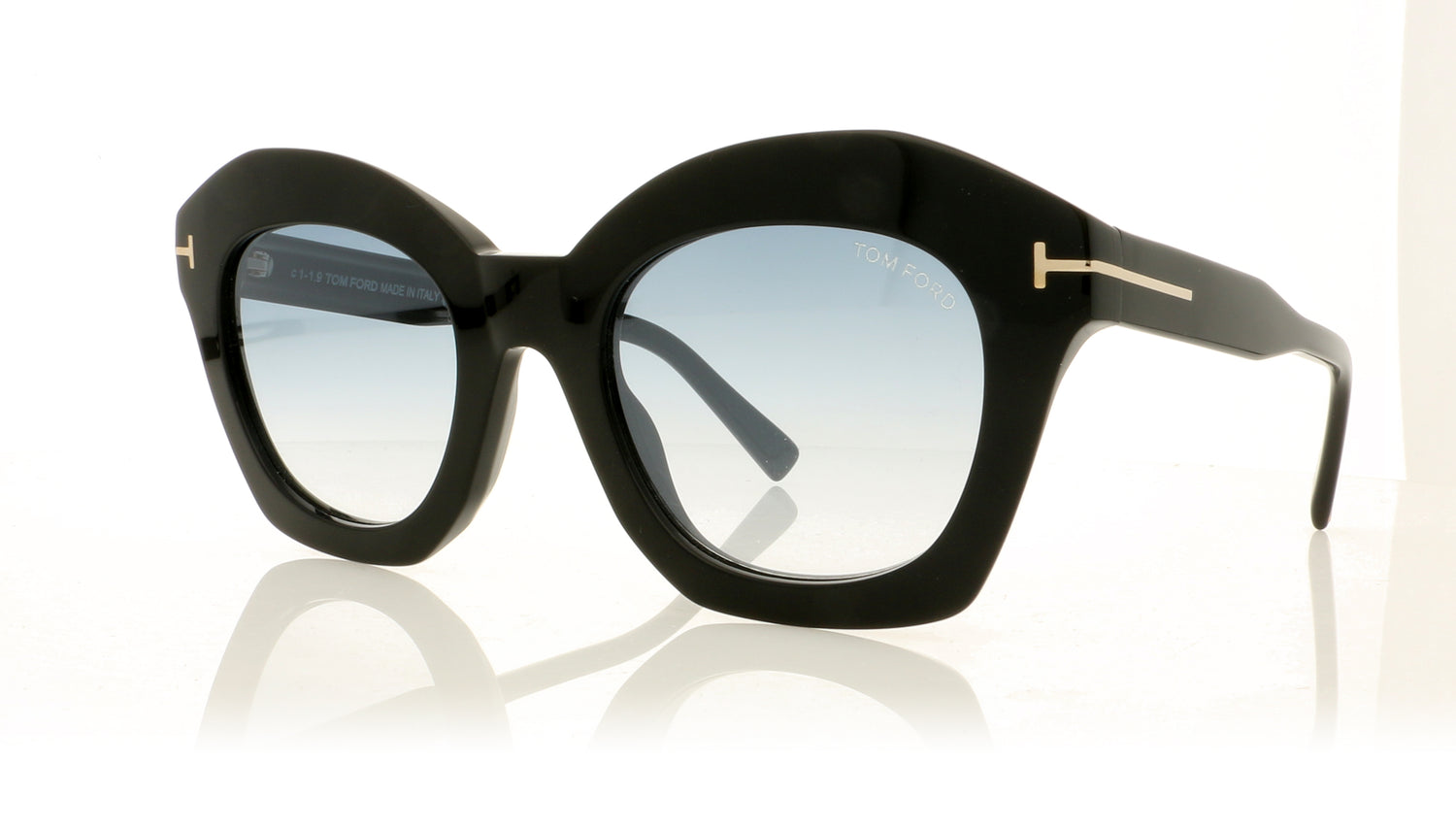 Tom Ford Bardot-02 TF689 01P Black Sunglasses - Angle