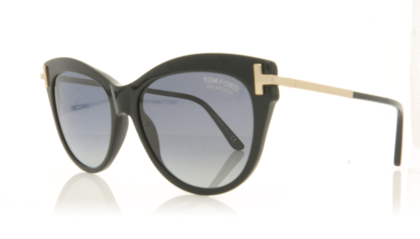 Tom Ford FT0821/S TF0821 01D Black Sunglasses - Angle