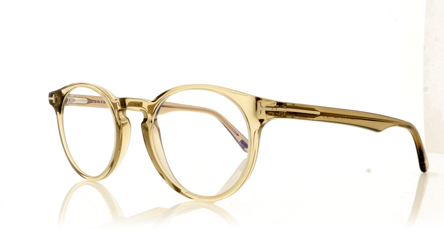 Tom Ford FT5557-B/V TF5557 45 Smoked Grey Glasses - Angle