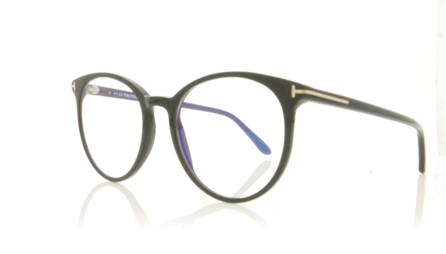 Tom Ford FT5575-B/V TF5575 1 Black Glasses - Angle