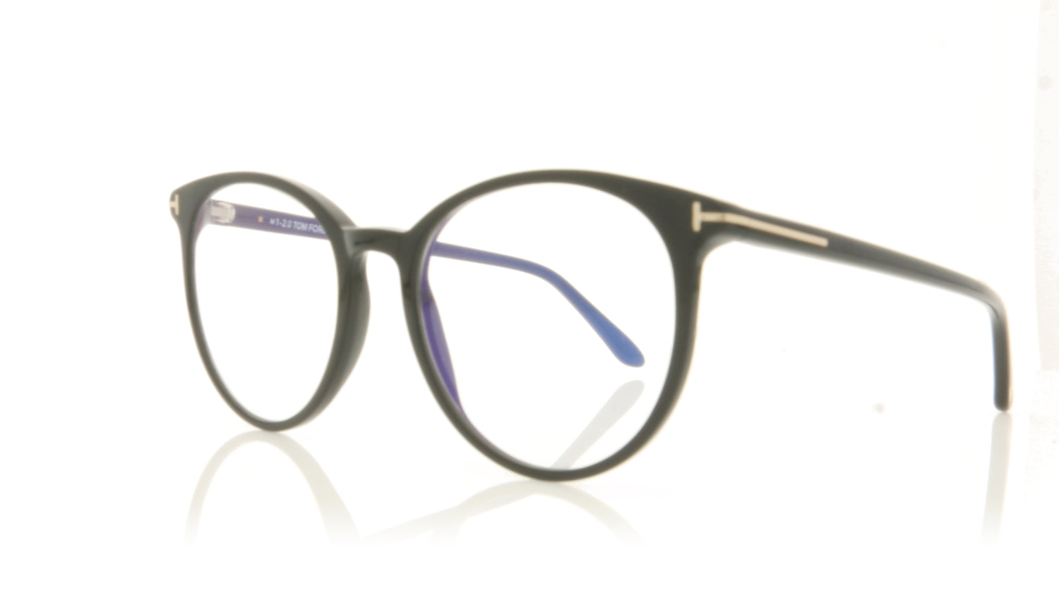 Tom Ford FT5575-B/V TF5575 1 Black Glasses - Angle