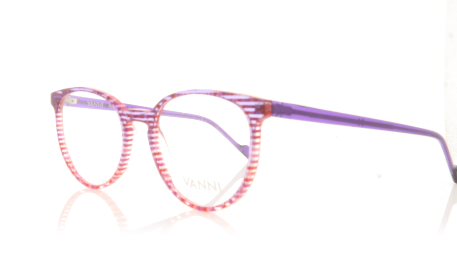 Vanni V1343 A55 Purple Crystal Glasses - Angle