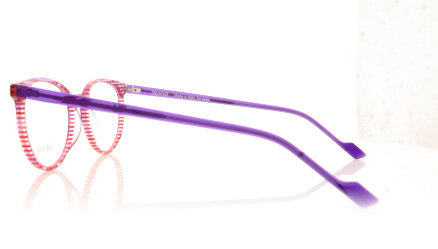 Vanni V1343 A55 Purple Crystal Glasses - Side