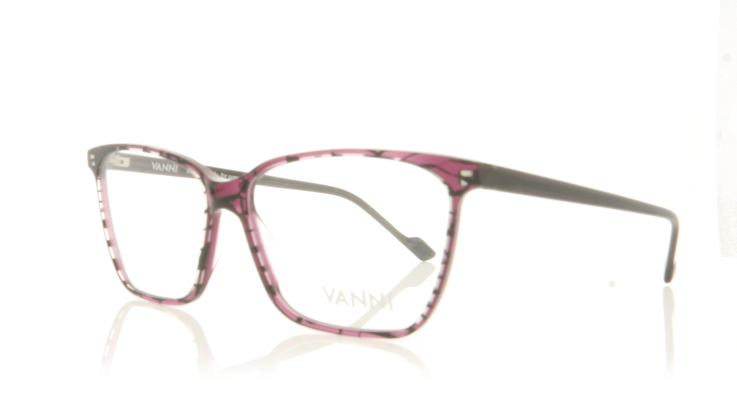 Vanni V1371 A455 Aubergine Glasses - Angle
