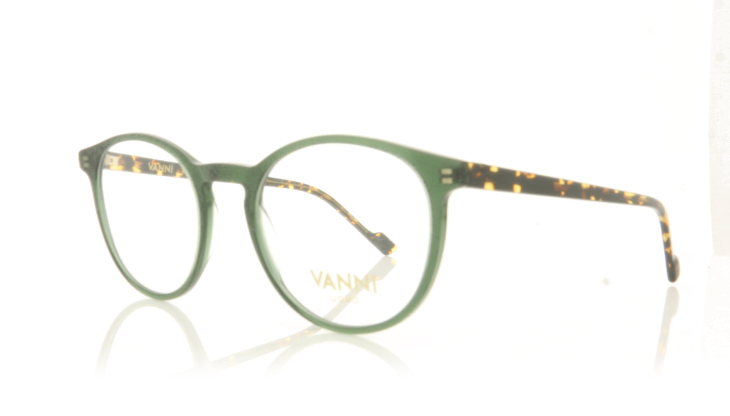 Vanni V2151 A19 Textured Green Glasses - Angle