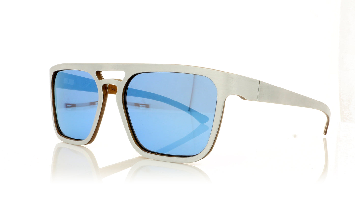 W-eye Polygonia ALU Silver Sunglasses - Angle