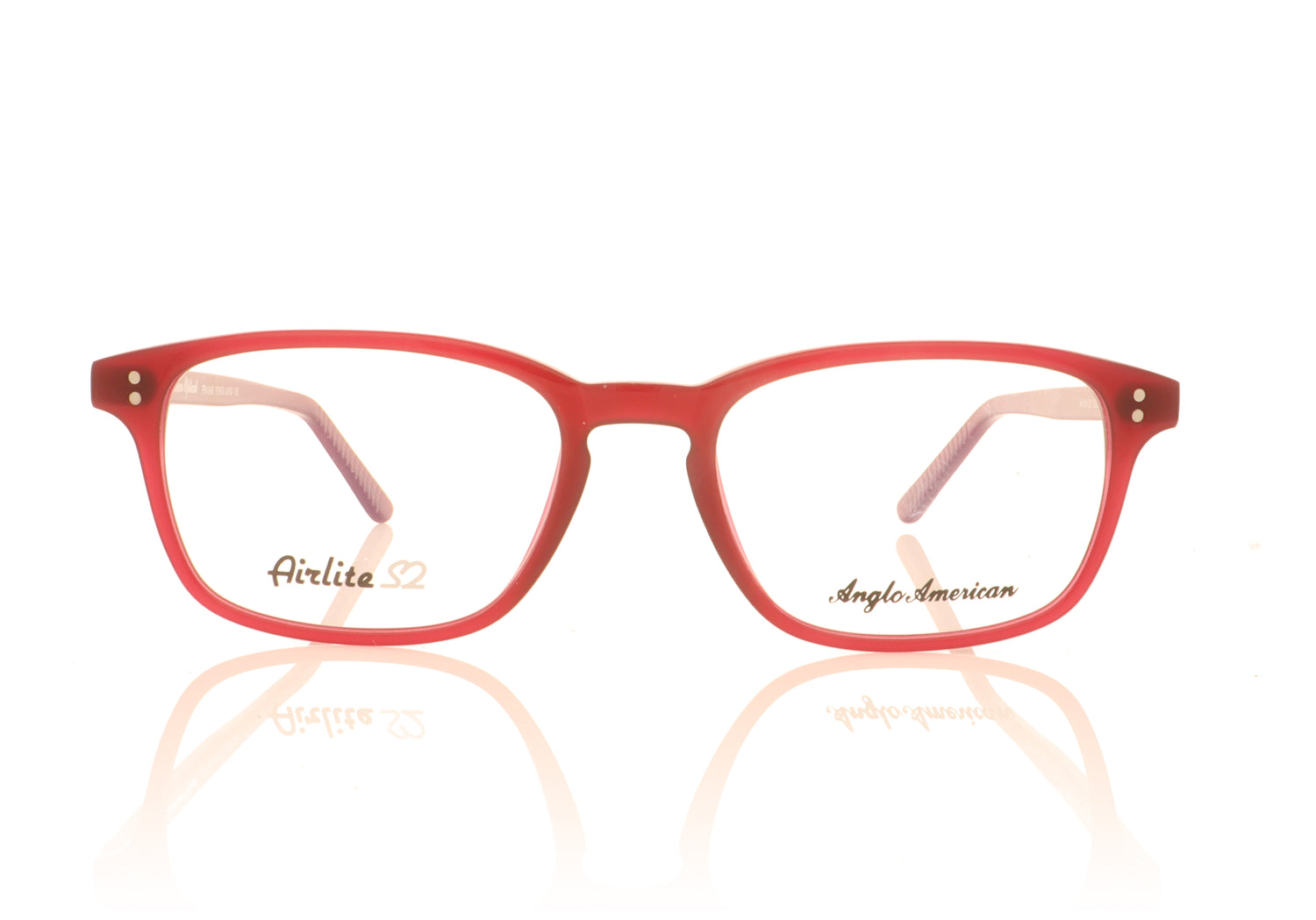 Anglo American Optical Airlite S2 102 OP23 Red Glasses - Front