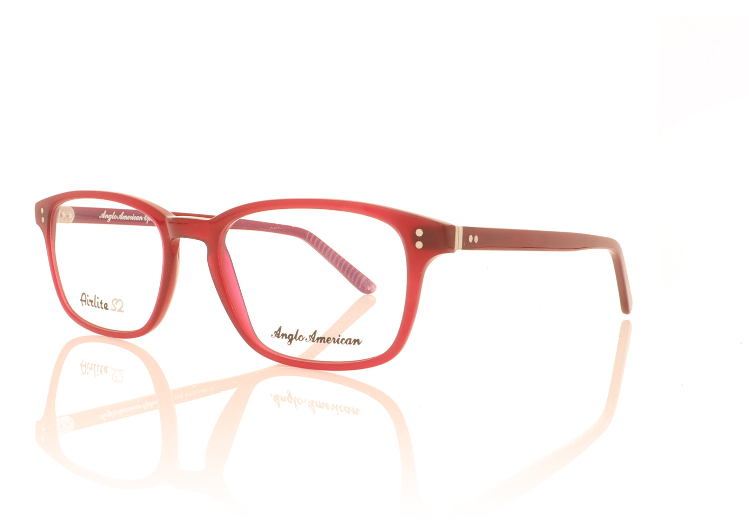 Anglo American Optical Airlite S2 102 OP23 Red Glasses - Angle