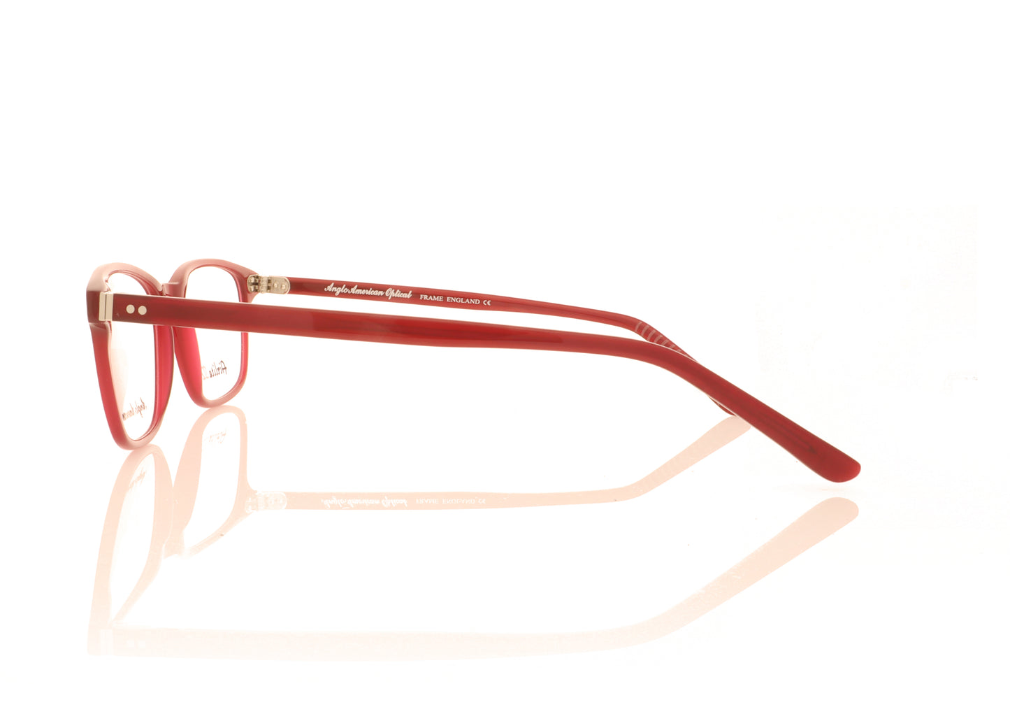 Anglo American Optical Airlite S2 102 OP23 Red Glasses - Side