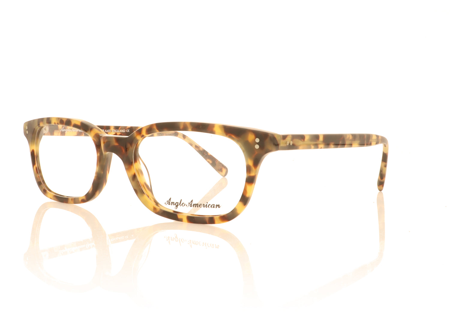 Anglo American Optical Model 379 JH2 Tortoise Glasses - Angle