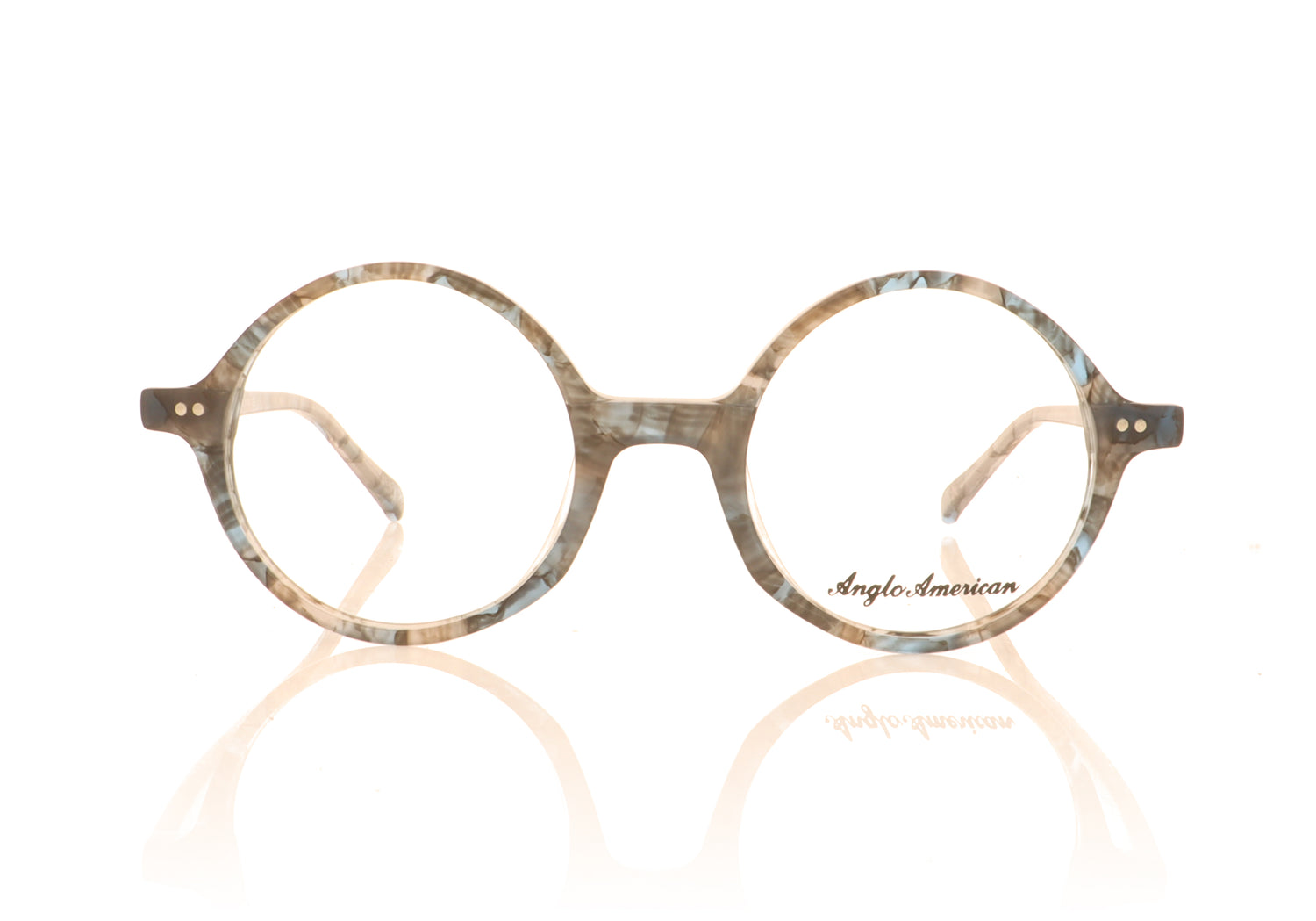 Anglo American Optical Model 400 MOD400 TUCE Blue Glasses - Front