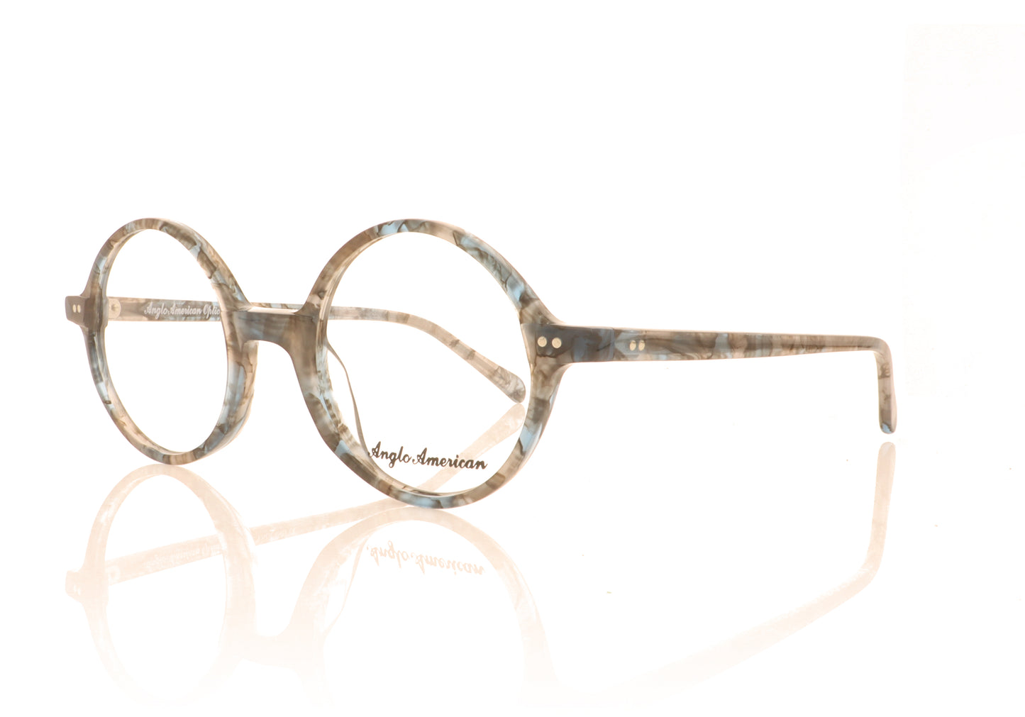 Anglo American Optical Model 400 MOD400 TUCE Blue Glasses - Angle