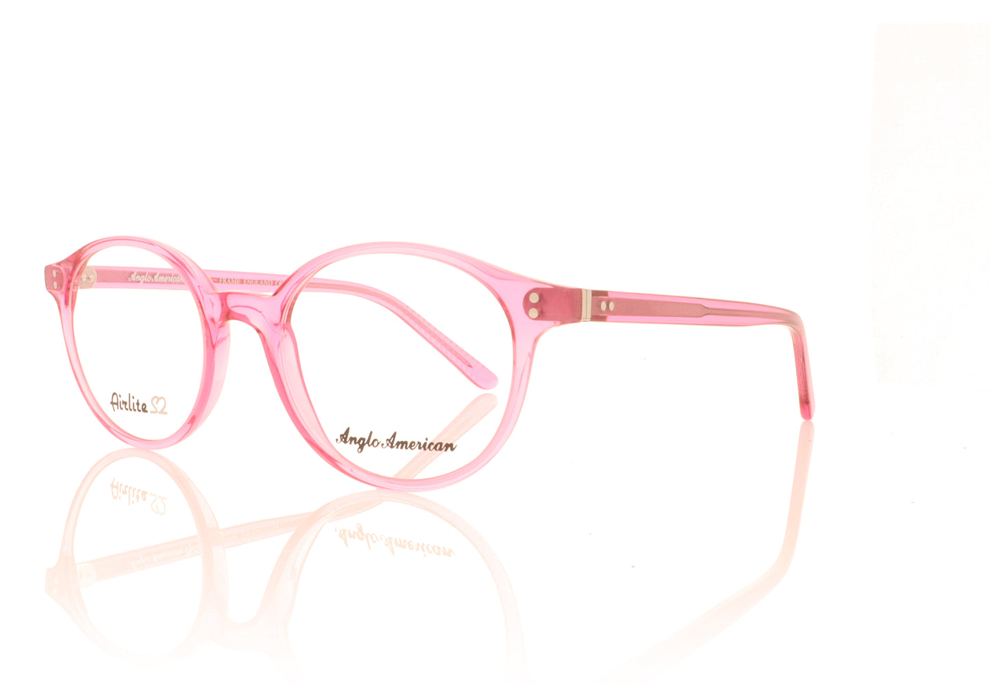 Anglo American Optical Airlite S2 100 TR29 Pink Glasses - Angle
