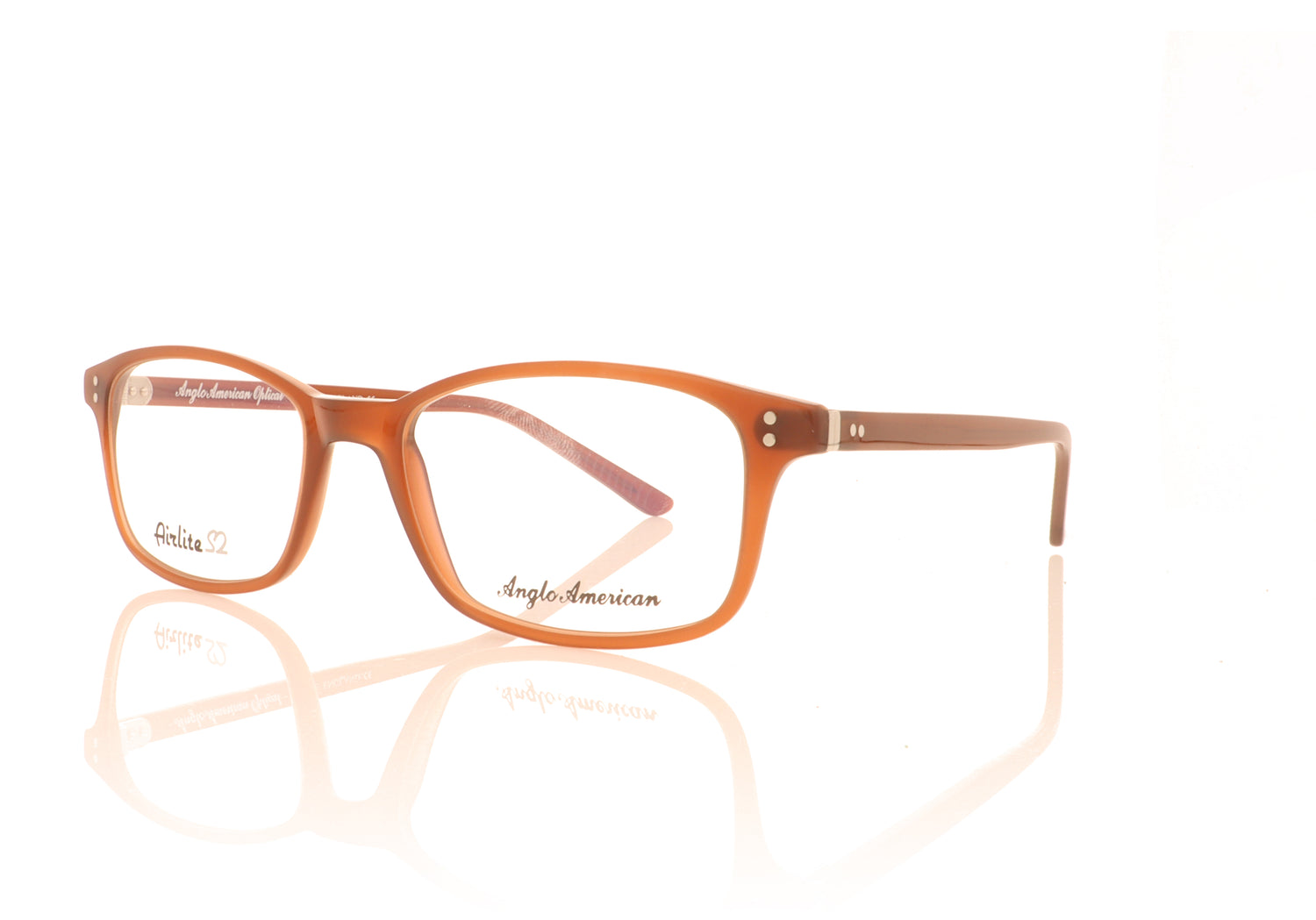 Anglo American Optical Airlite S2 101 OP27 Brown Glasses - Angle