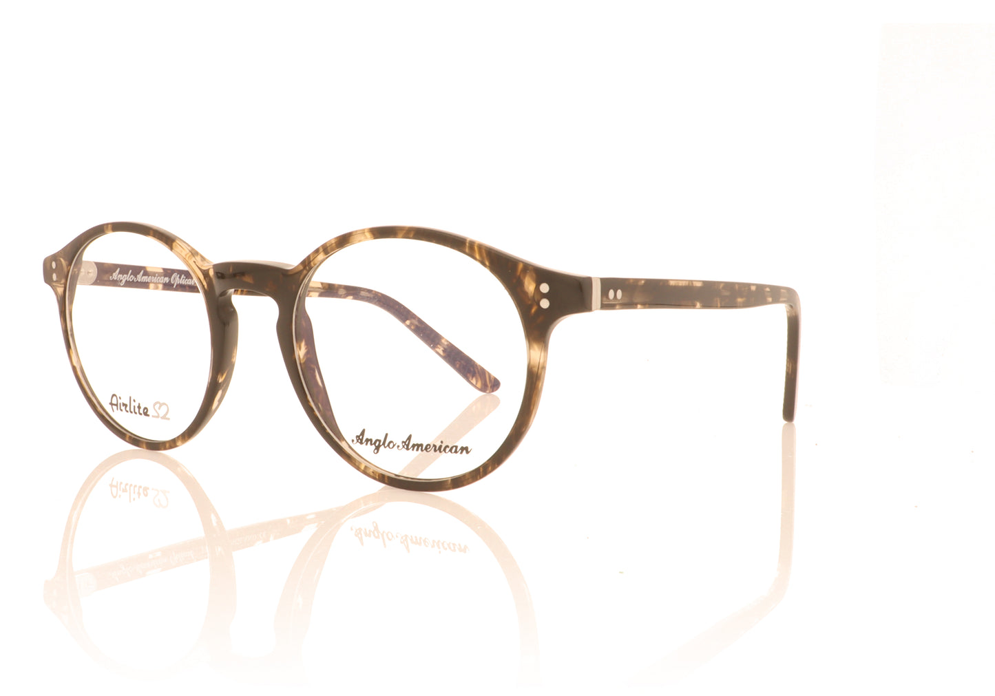 Anglo American Optical Airlite S2 103 FLBR Tortoise Glasses - Angle