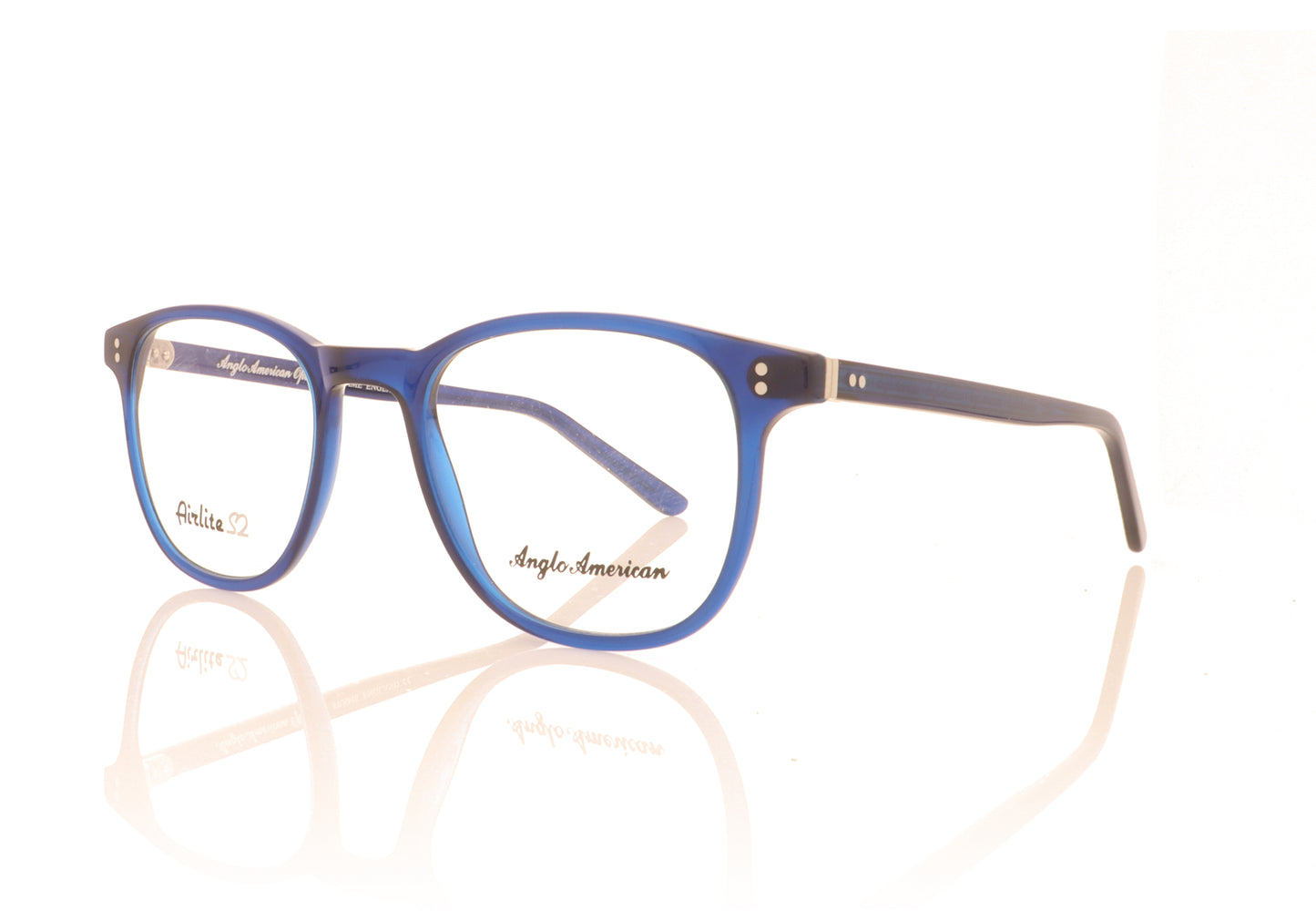 Anglo American Optical Airlite S2 105 OP26 Blue Glasses - Angle