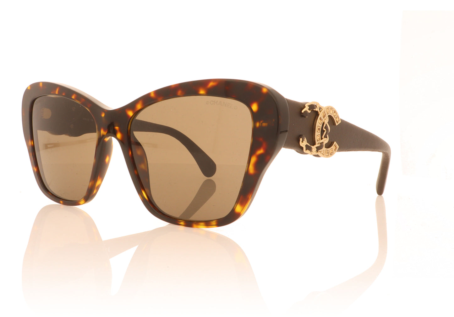 Chanel CH5457QB C714 Dark Havana Sunglasses - Angle