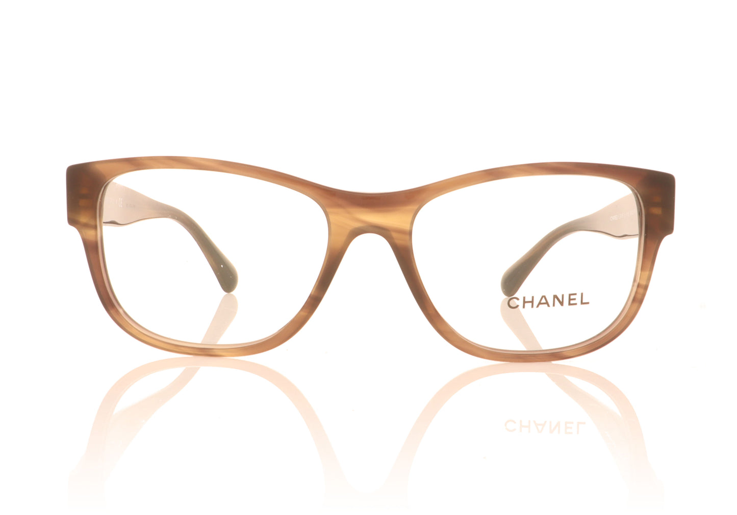 Chanel 0CH3416 C1416 Striped Brown Glasses - Front