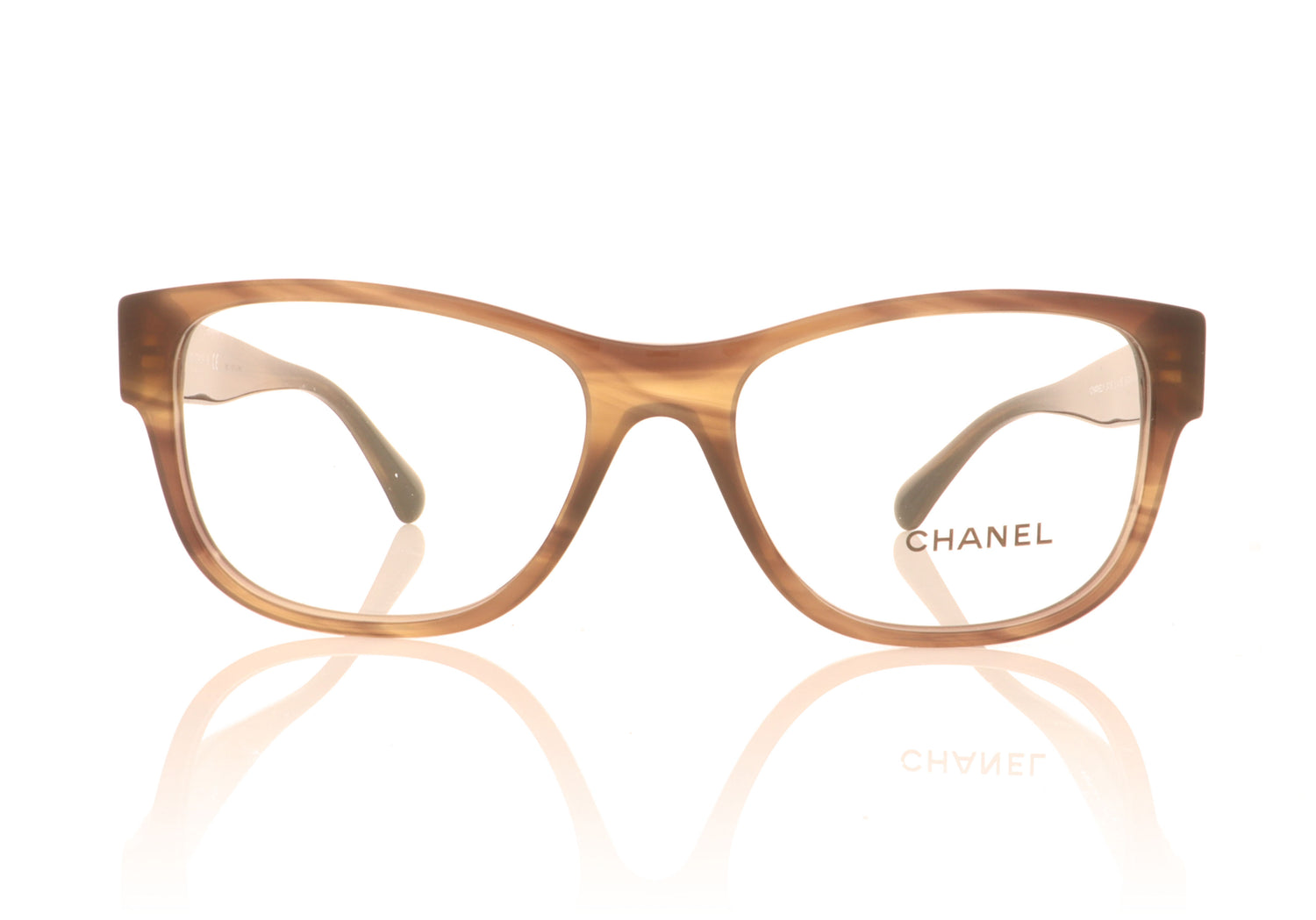 Chanel 0CH3416 C1416 Striped Brown Glasses - Front