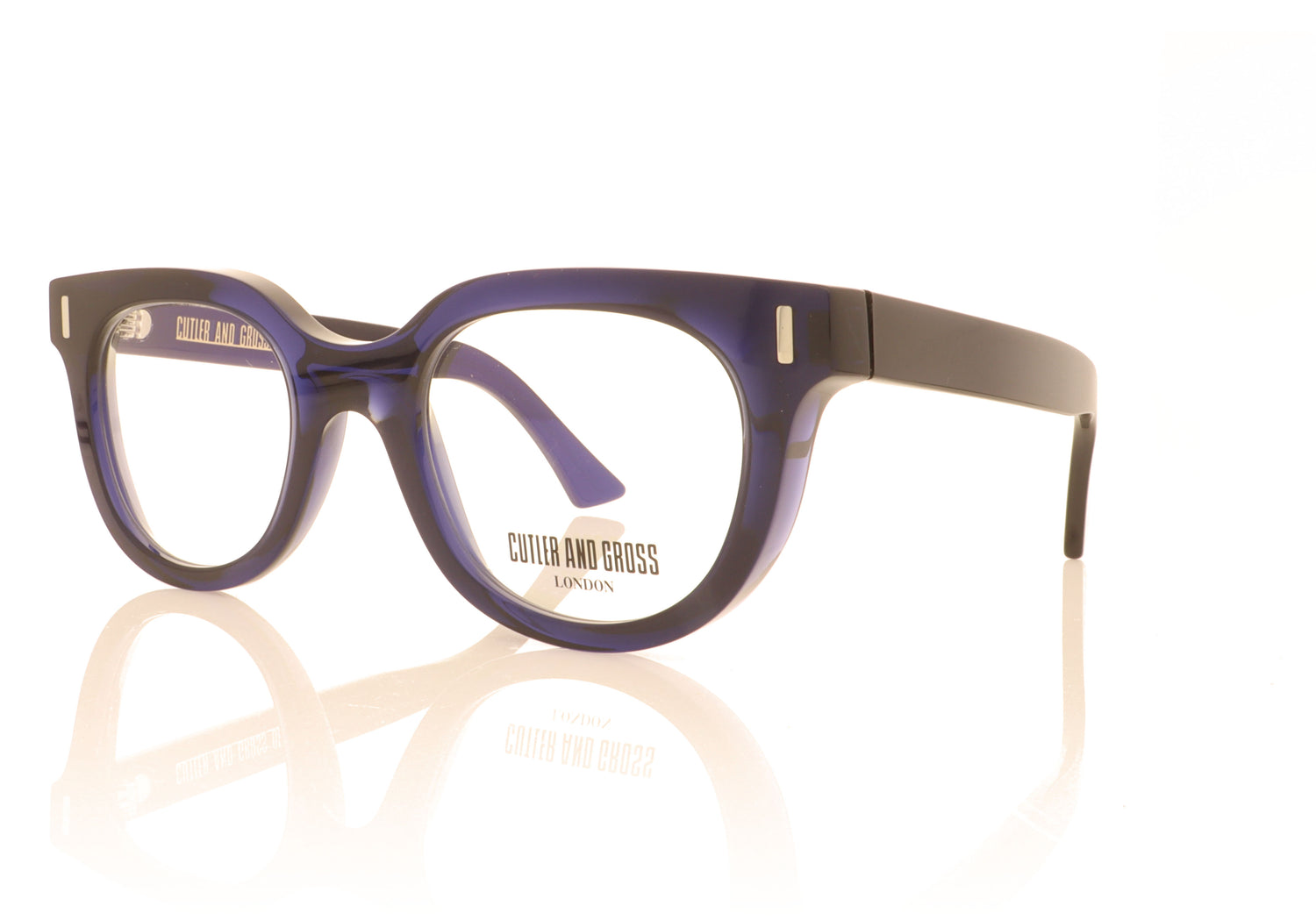 Cutler and Gross 1304 06 Blue Glasses - Angle