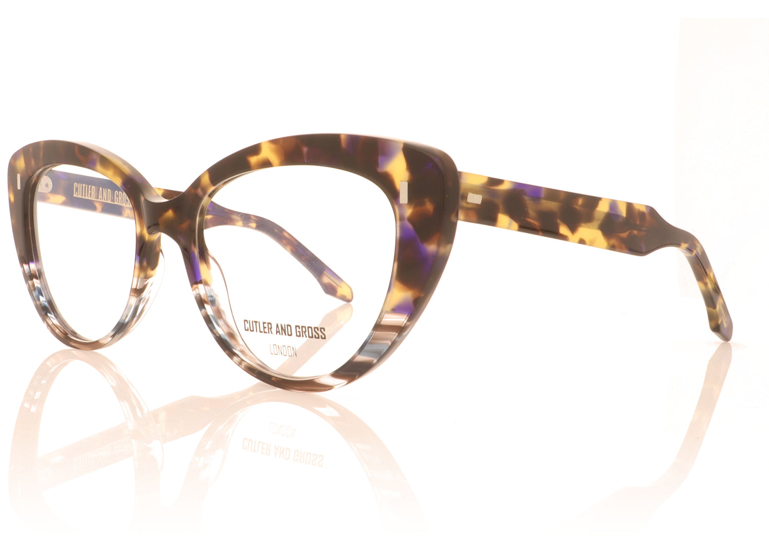 Cutler and Gross 1350 04 Tortoise Glasses - Angle