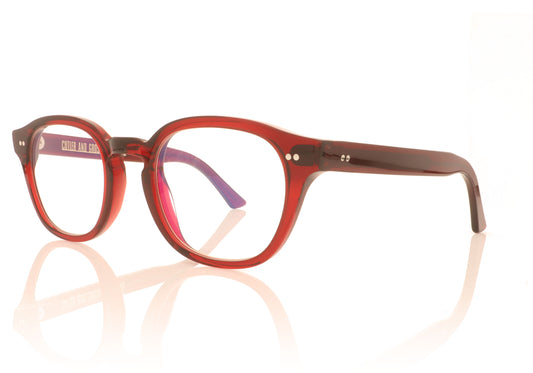 Cutler and Gross 1380 04 Red Glasses - Angle