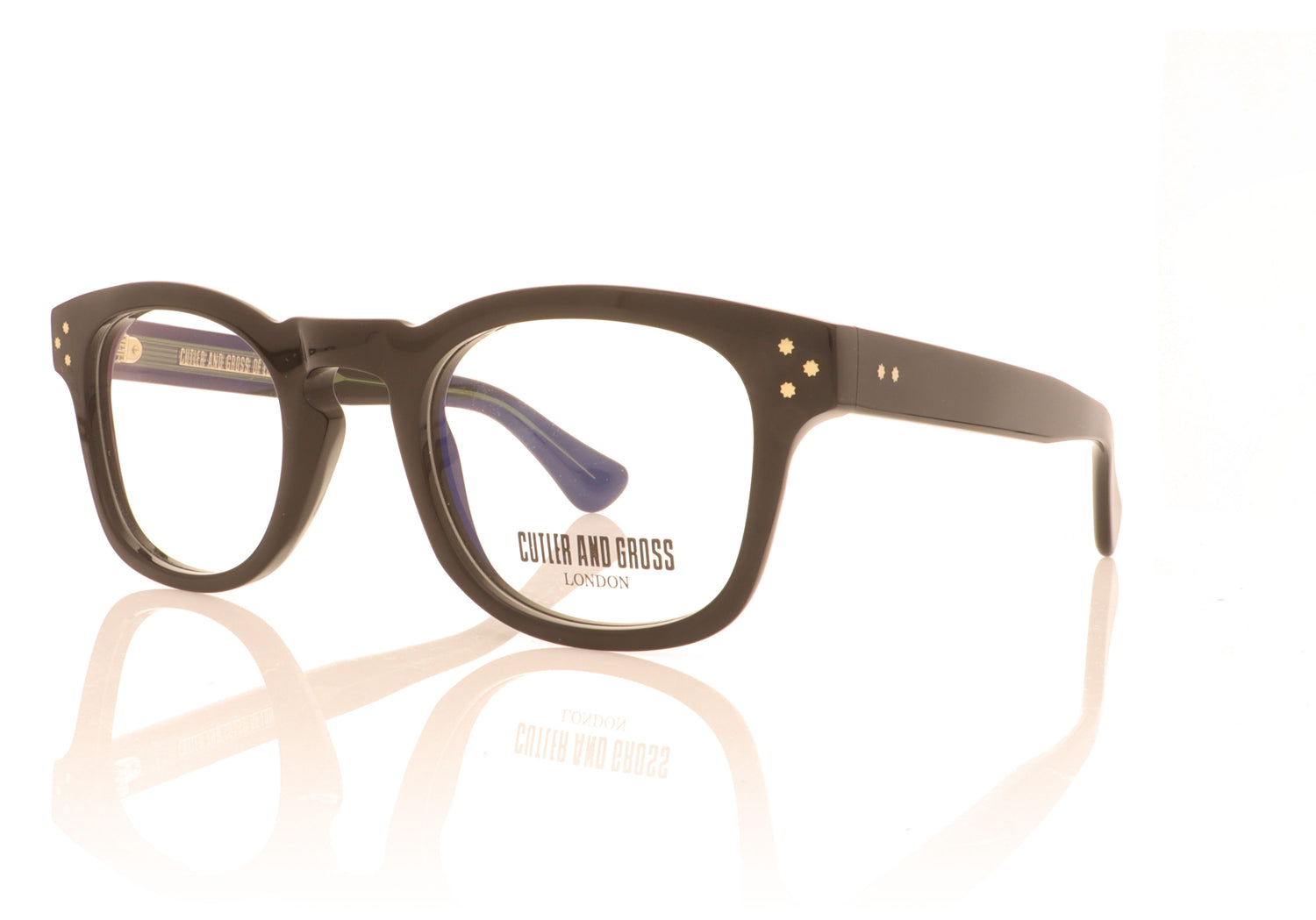 Cutler and Gross 1389 01 Black Glasses - Angle
