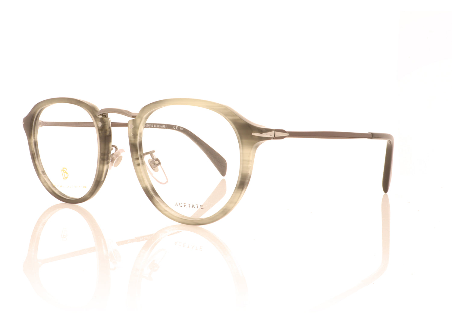 David Beckham DB 1014 2W8 Grey Horn Glasses - Angle