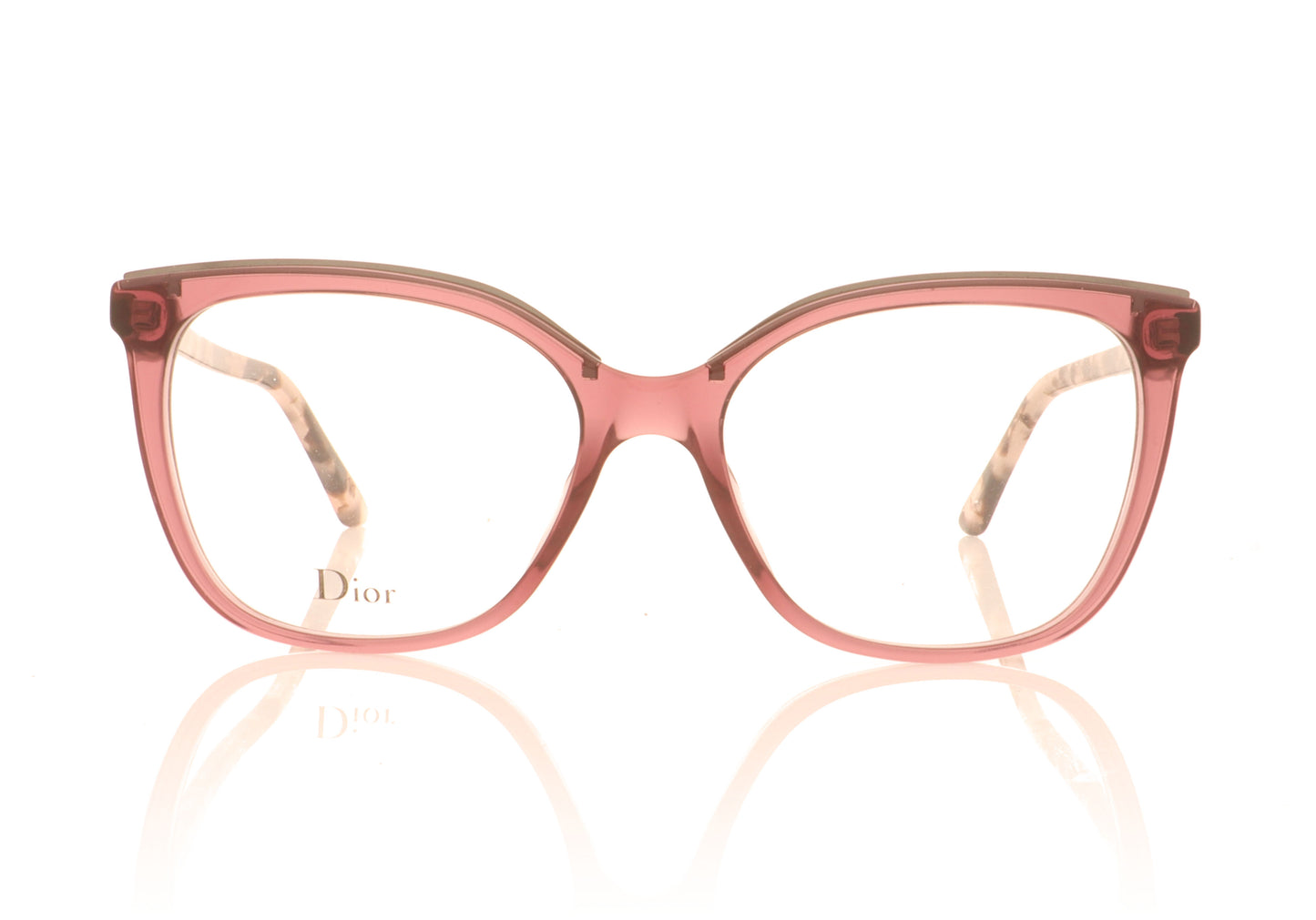 Dior Montaigne50 Red Havana 0UC Glasses - Front