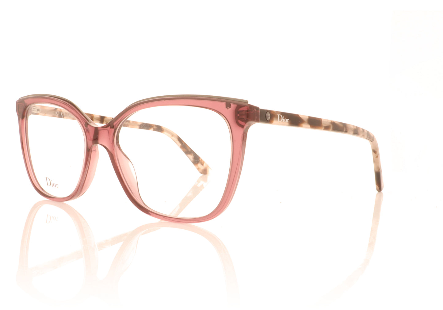 Dior Montaigne50 Red Havana 0UC Glasses - Angle