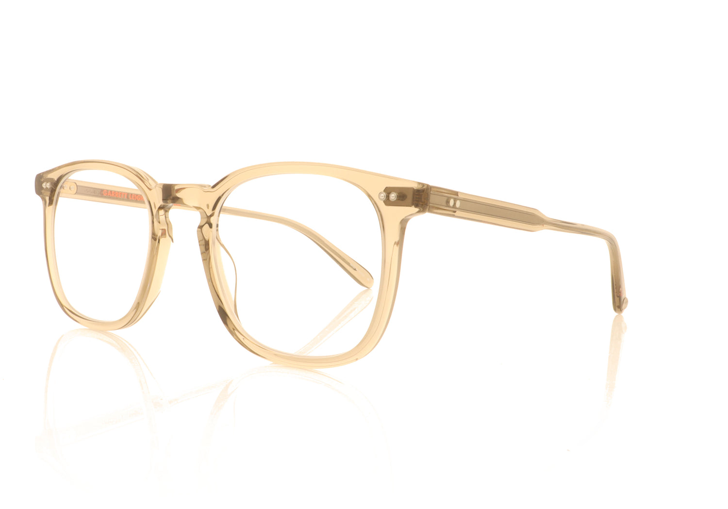 Garrett Leight Ruskin Eco OLVCR Olive Crystal Glasses - Angle