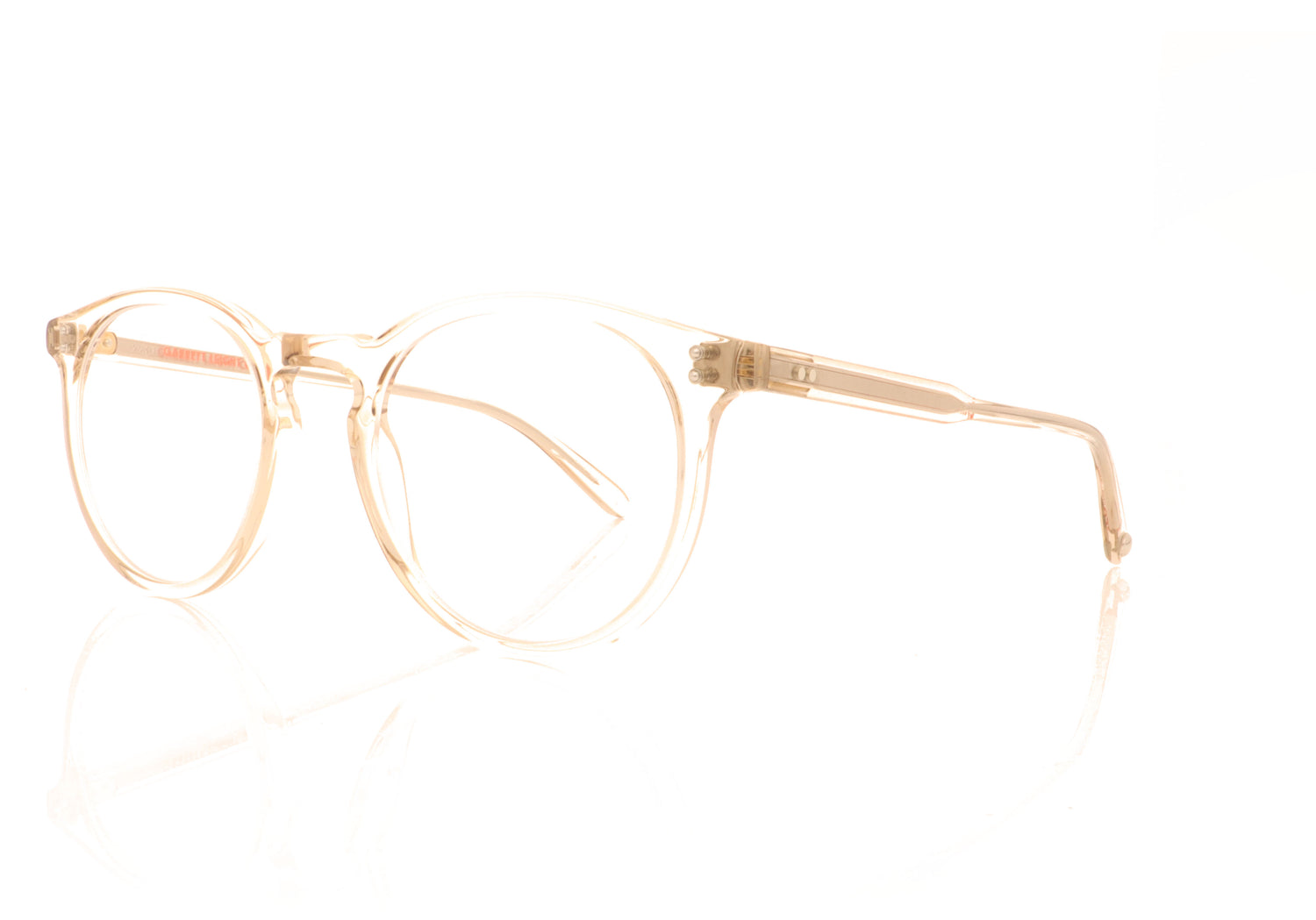 Garrett Leight Carlton Eco BGECR Beige Crystal Glasses - Angle