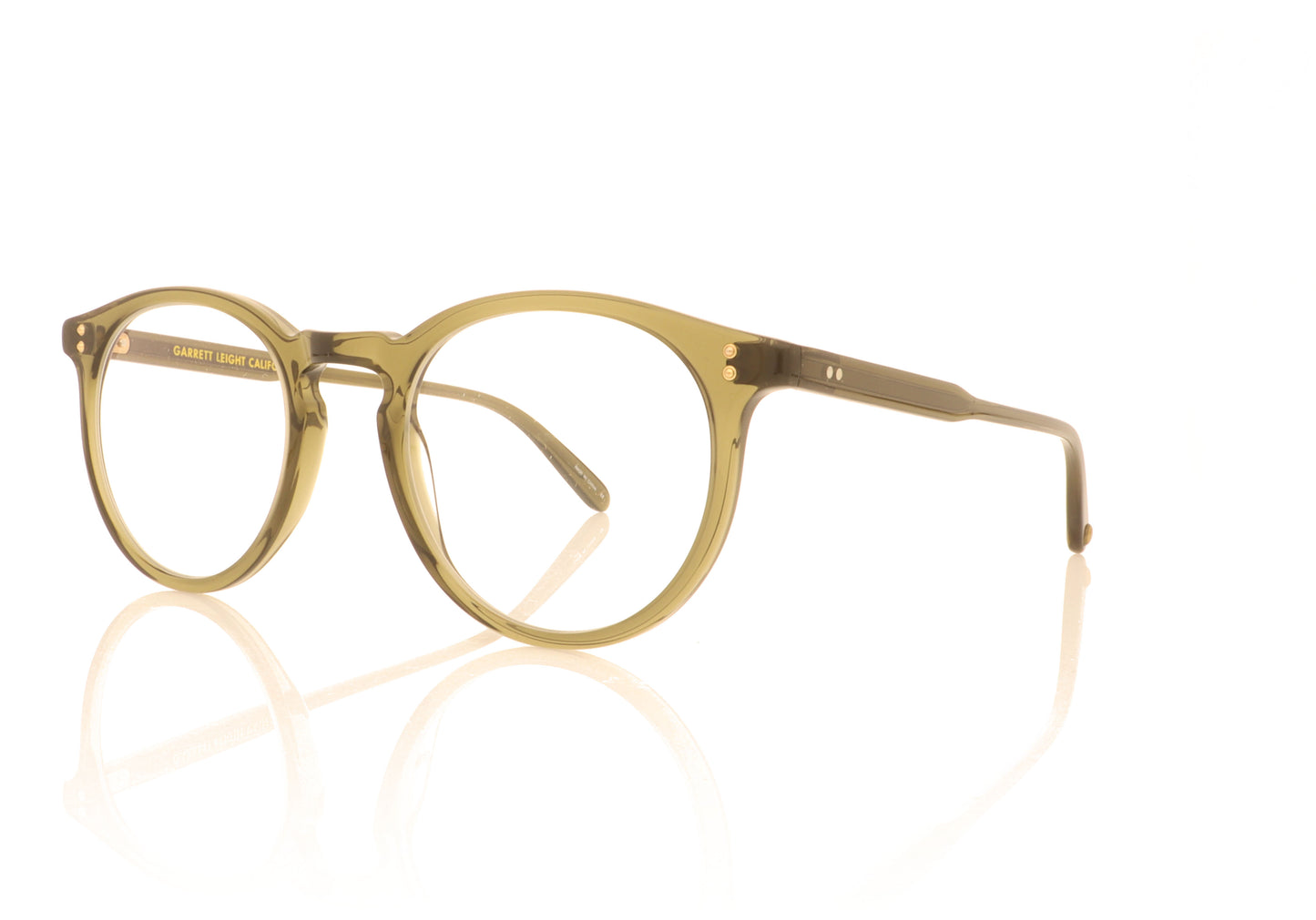 Garrett Leight Carlton Eco DEOLV Deep Olive Glasses - Angle