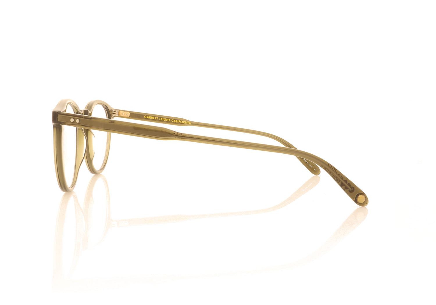 Garrett Leight Carlton Eco DEOLV Deep Olive Glasses - Side