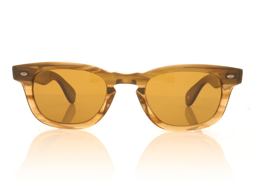 Garrett Leight Lo-B BAMF Bamboo Fade Sunglasses - Front