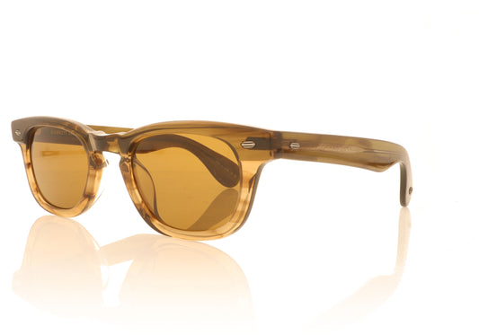 Garrett Leight Lo-B BAMF Bamboo Fade Sunglasses - Angle