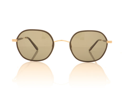 Garrett Leight Norfolk 4057 BK-G/GRY Black-Gold Sunglasses - Front