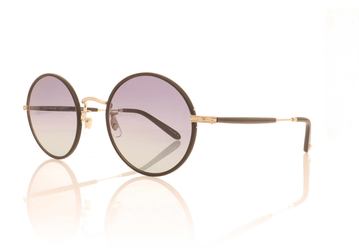 Garrett Leight Fonda BK-G Black-Gold Sunglasses - Angle
