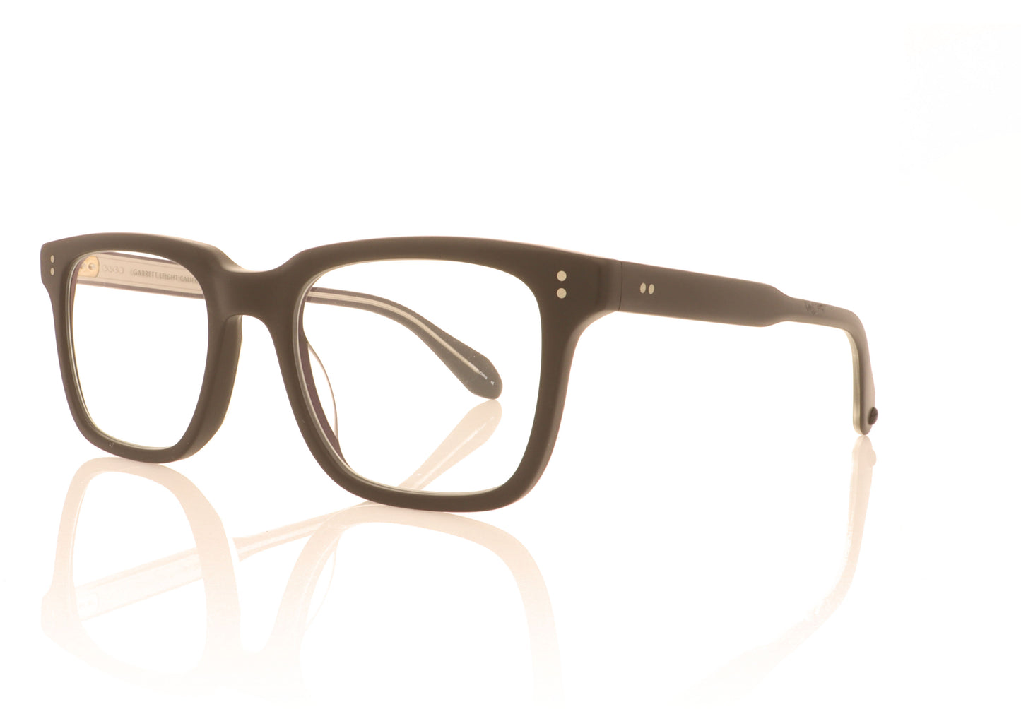 Garrett Leight Palladium MBK Matte Black Glasses - Angle