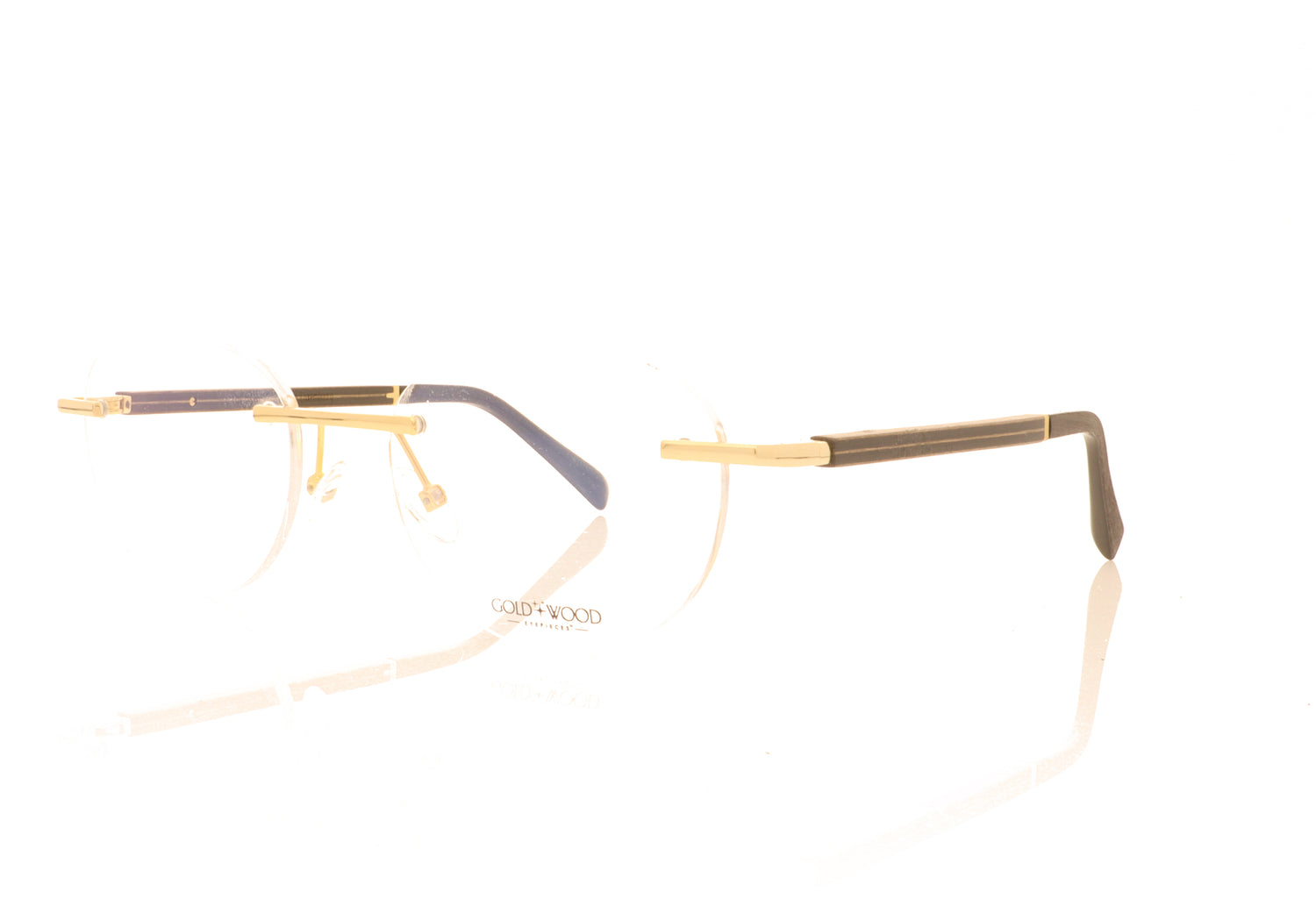 Gold & Wood AP106 06-6 Gold Glasses - Angle