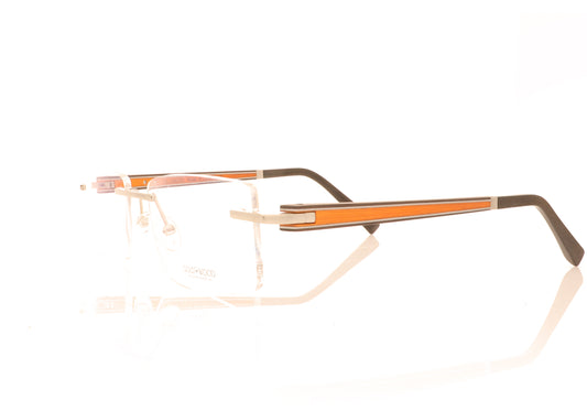 Gold & Wood Atlas 02.A05 Orange Glasses - Angle
